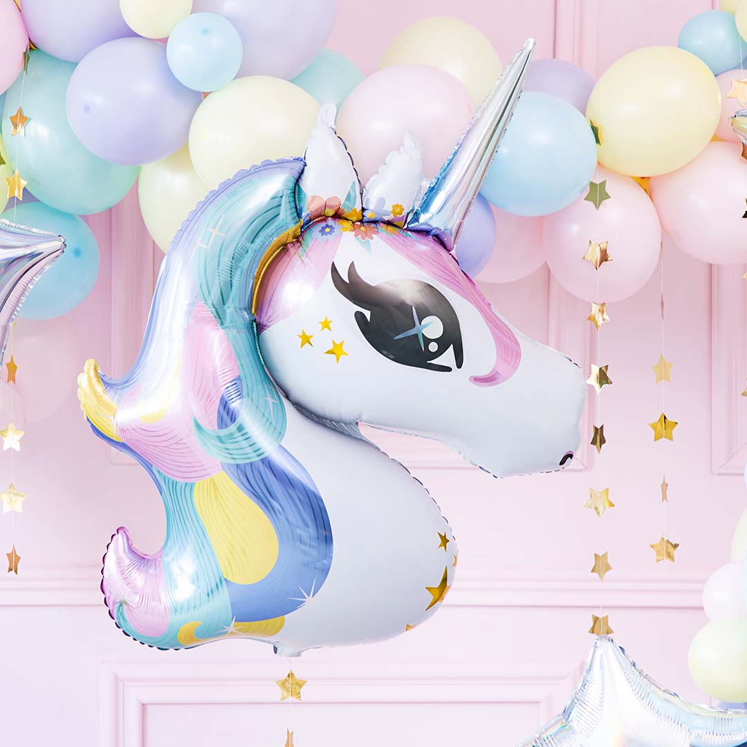 partydeco folieballon eenhoornhoofd - 90 cm | FB74 | 2