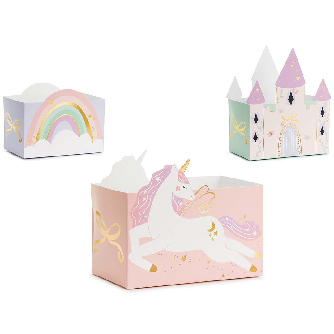 partydeco snackdoosjes - kastelen en eenhoorns - 6st | FNS10 | 1