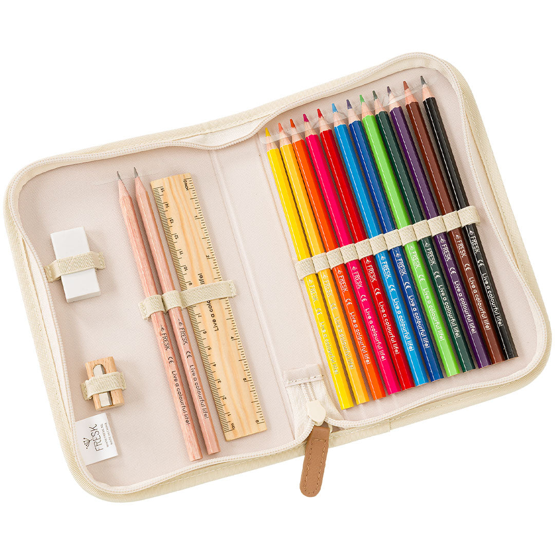 fresk etui met kleurpotloden - bessen - 17-delig | FB950-09 | 2