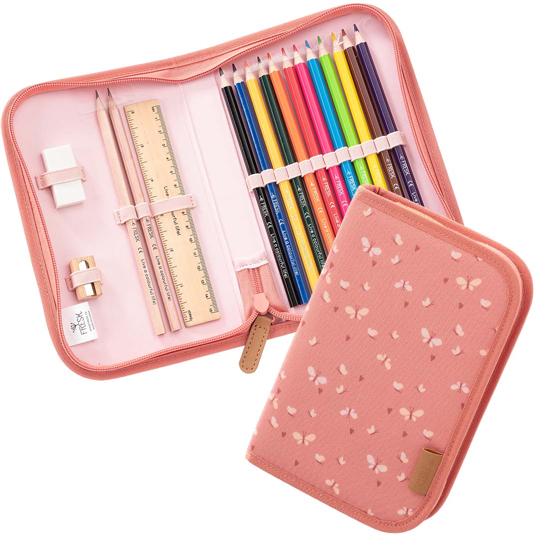fresk etui met kleurpotloden - vlinder - 17-delig | FB950-18 | 