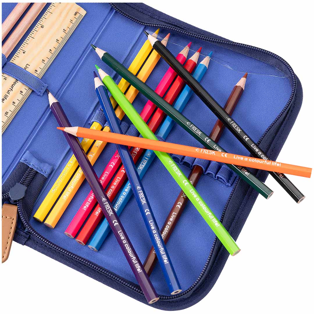 fresk etui met kleurpotloden - aap - 17-delig | FB950-27 | 2