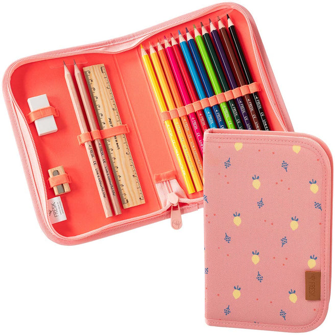 fresk etui met kleurpotloden - summer fruit - 17-delig | FB950-55 | 