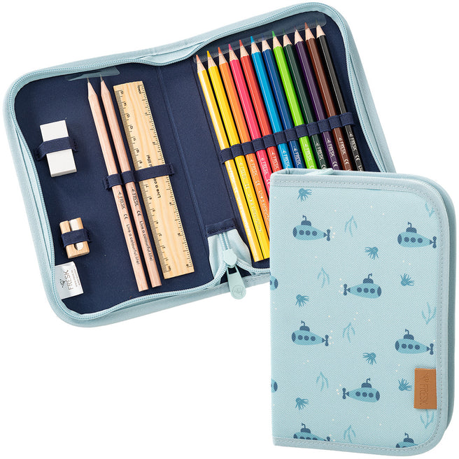 fresk etui met kleurpotloden - submarine - 17-delig | FB950-72 | 