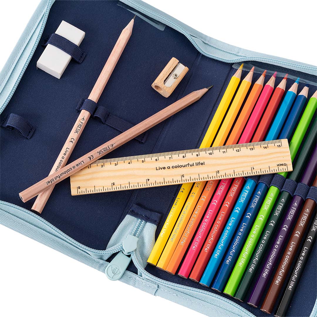 fresk etui met kleurpotloden - submarine - 17-delig | FB950-72 | 2