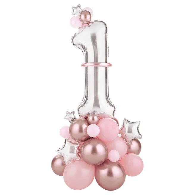 partydeco ballonkit 1 - roze - 90x140 cm