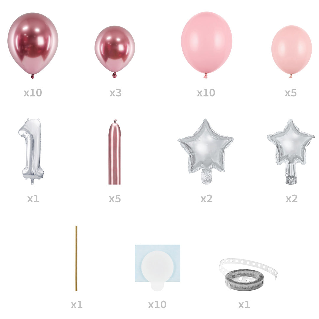 partydeco ballonkit 1 - roze - 90x140 cm