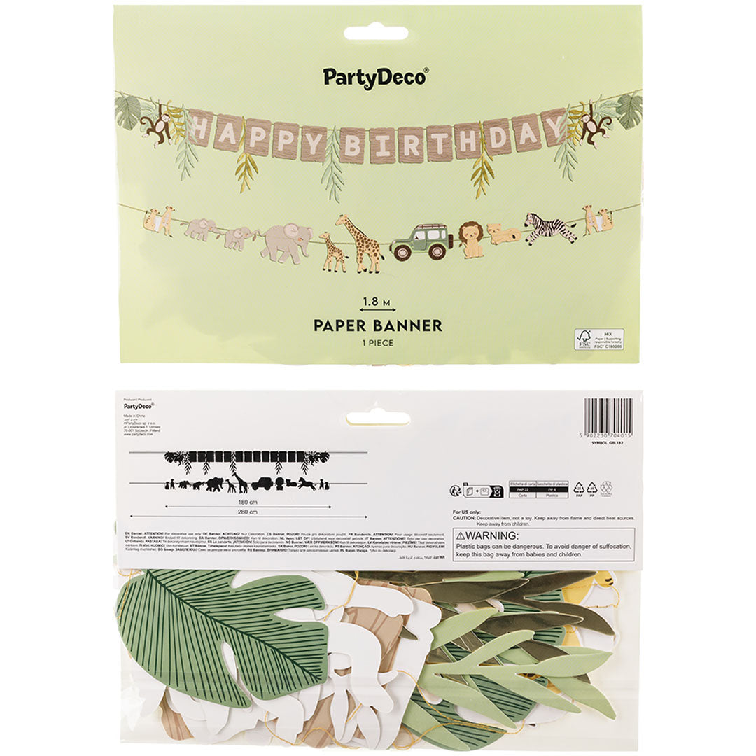 
partydeco slinger happy birthday - safari - 180 cm | GRL132 | 4