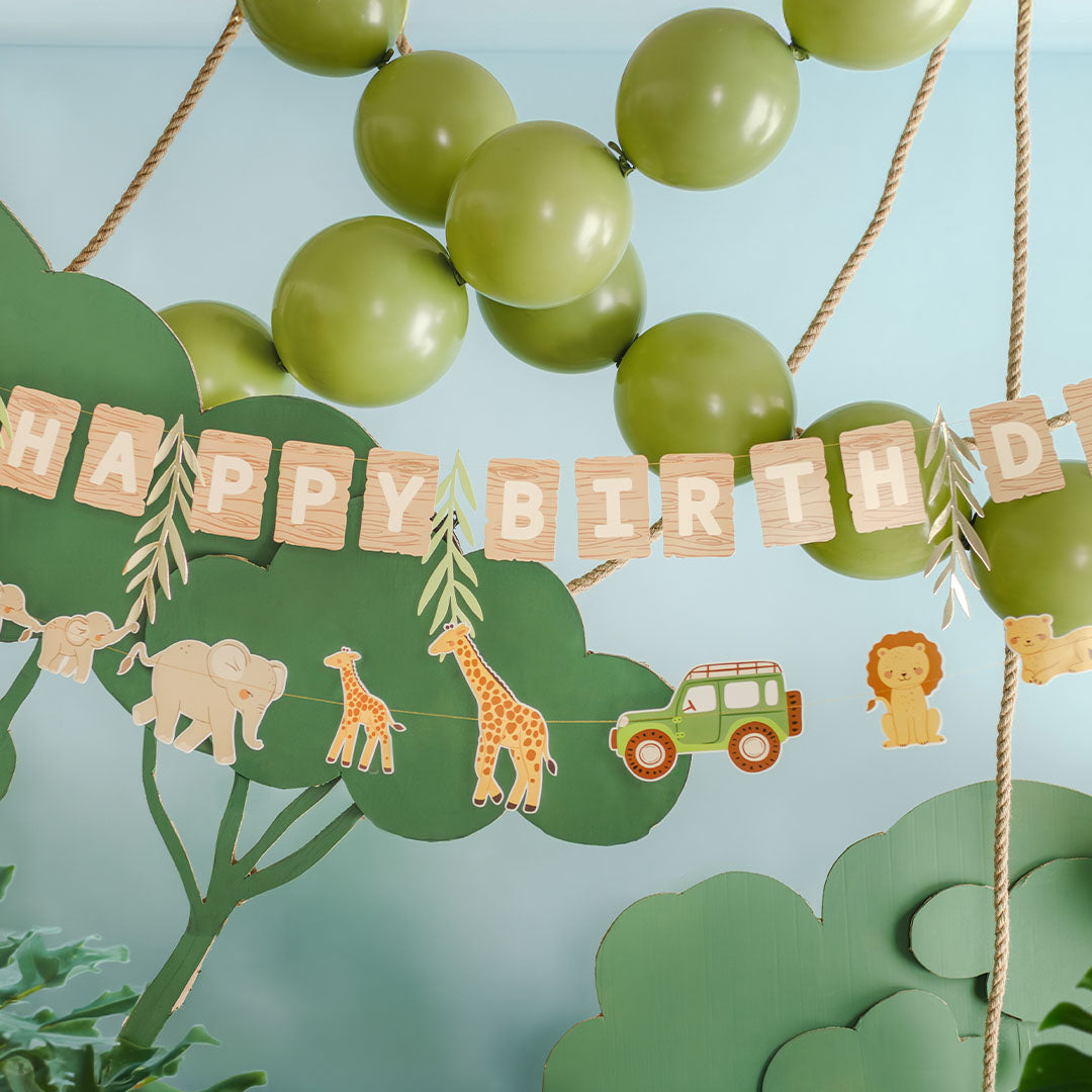 
partydeco slinger happy birthday - safari - 180 cm | GRL132 | 2