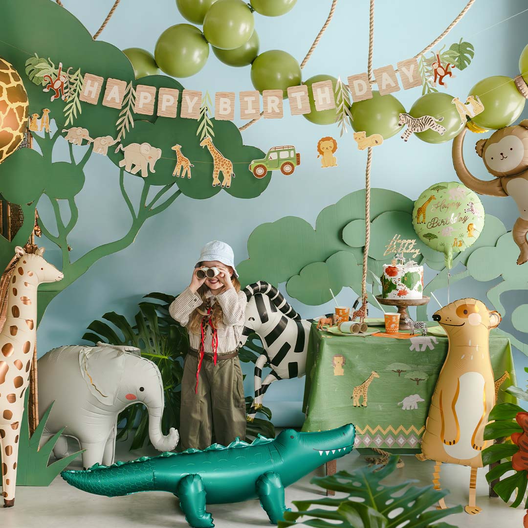 
partydeco slinger happy birthday - safari - 180 cm | GRL132 | 3