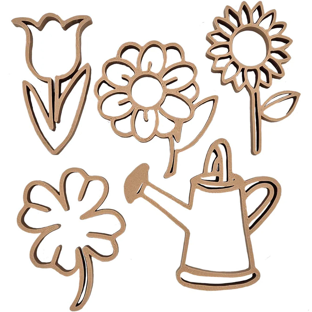 grennn uitsteekvormen bloemen - 5st