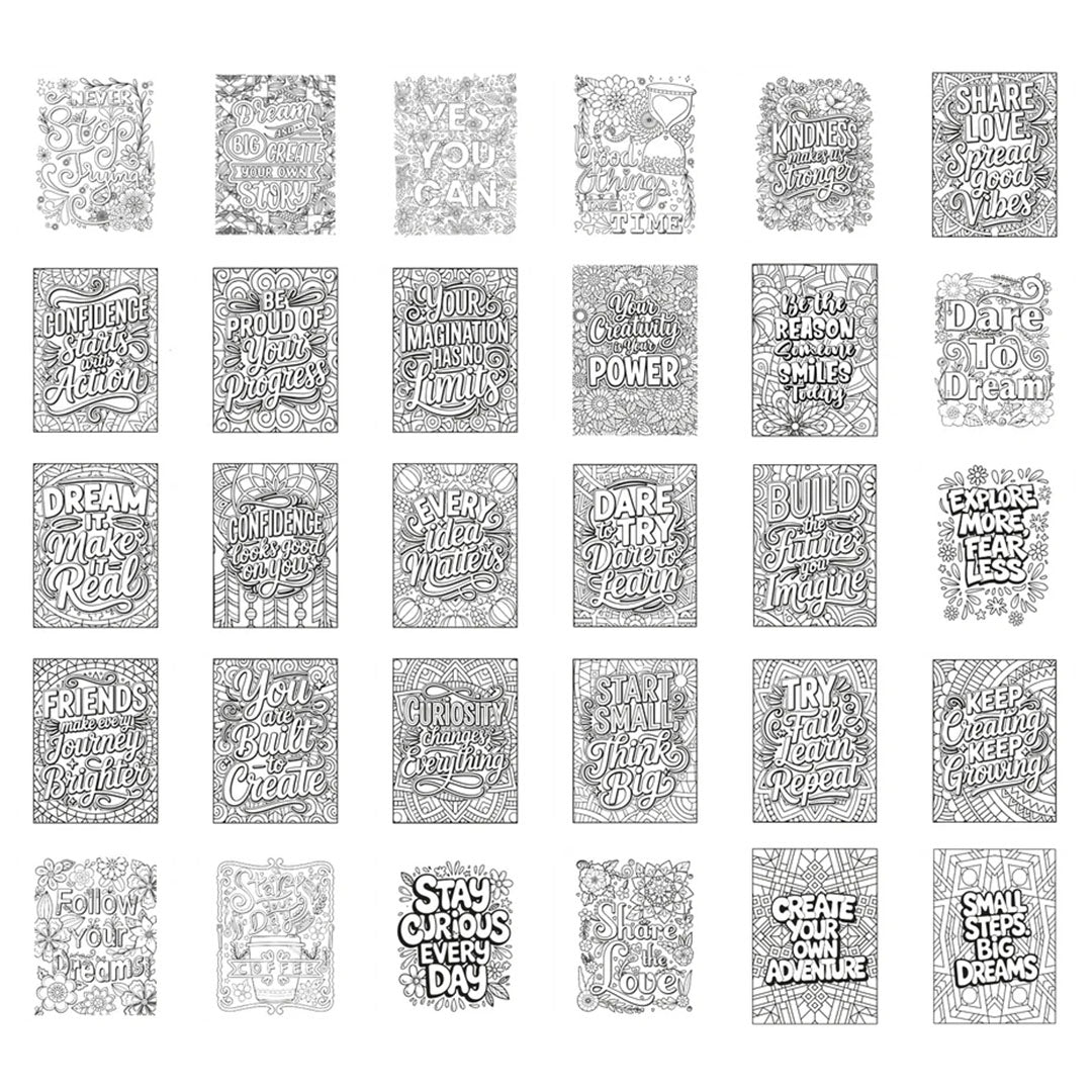kidywolf extra tekenkaarten voor kidydraw pad - quotes - 30st | K-DRAW-PAD-REFILL-QUO | 2