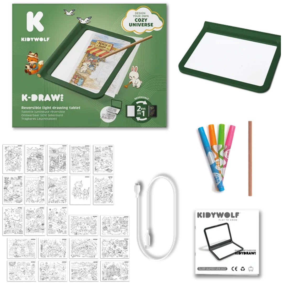 kidywolf tweezijdig tekenbord - kidydraw pro - cozy | K-DRAW-PRO-COZ | 4