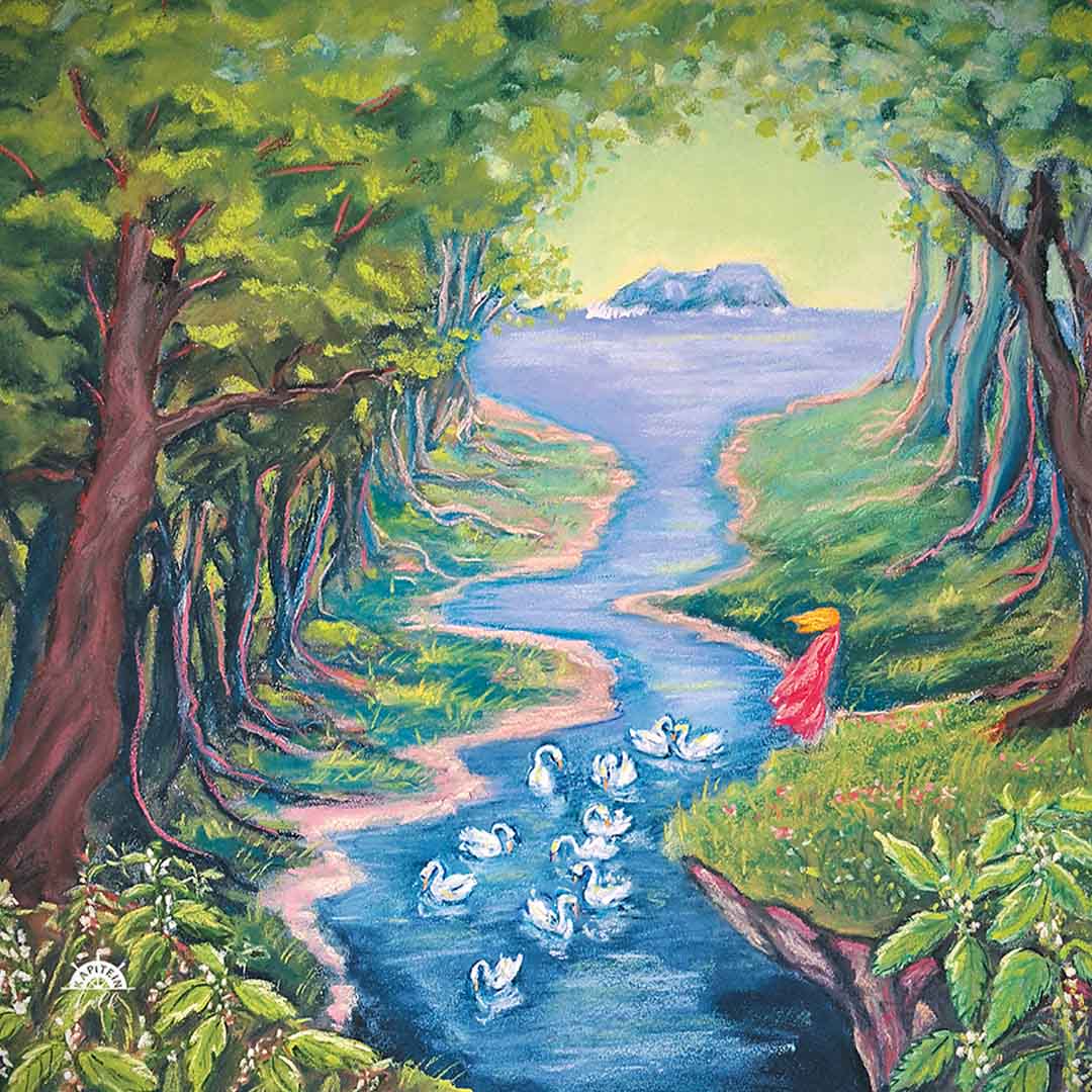 toverlux toverplaat voor toverlamp - wilde zwanen | KK-SIL-WS | 1