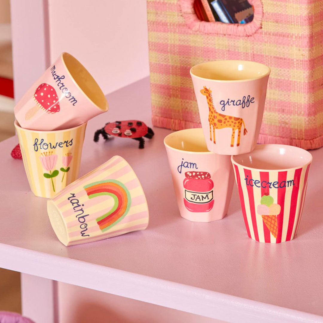rice kinderbeker - pink abc - 160 ml - 6st | KICUP-6ZABCI | 2