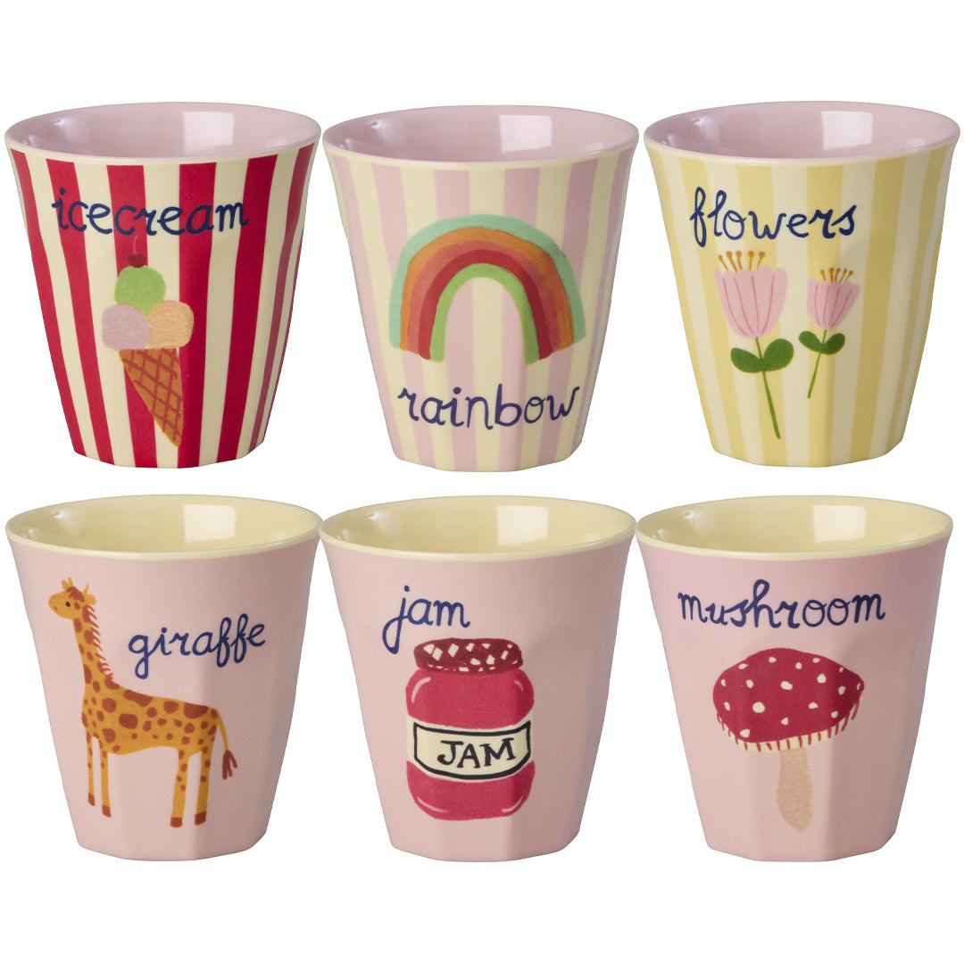 rice kinderbeker - pink abc - 160 ml - 6st | KICUP-6ZABCI | 3