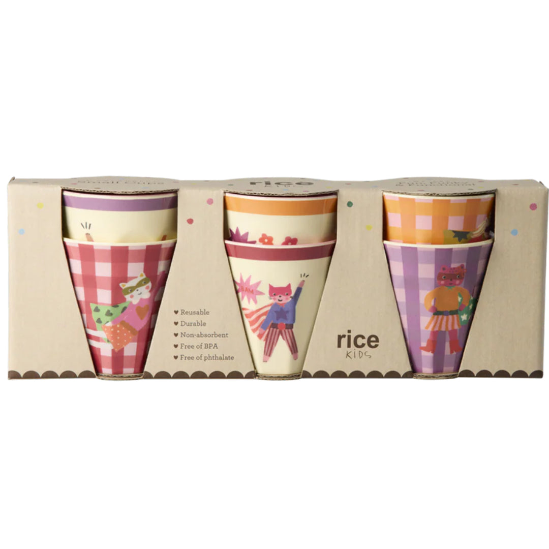 rice kinderbeker hero - roze - 160 ml - 6st | KICUP-6ZHEROI | 