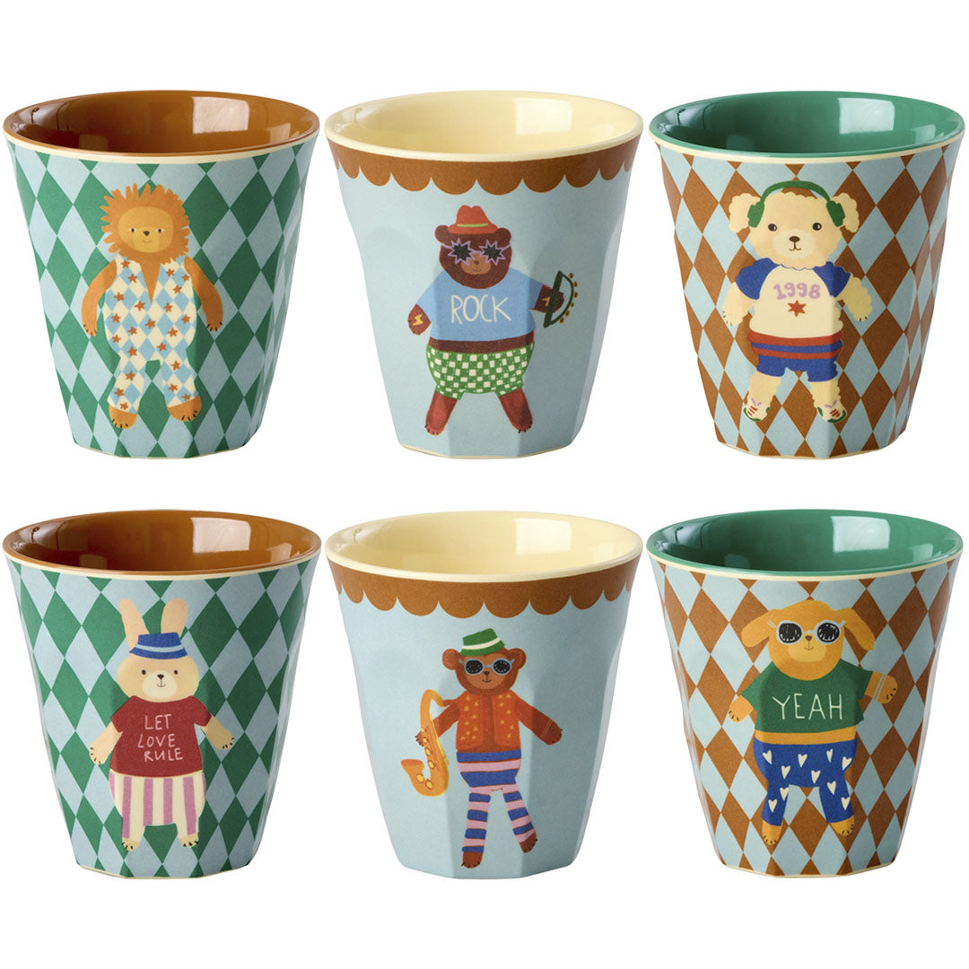 KICUP-6ZMUSIC | rice kinderbeker music band - blauw - 160 ml - 6st