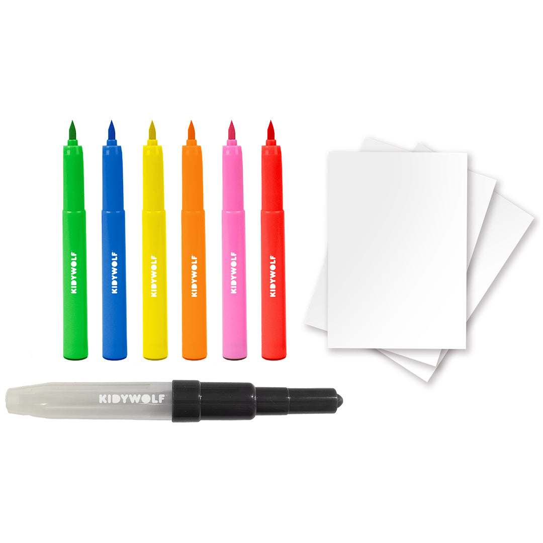 kidywolf tekenset kidydraw kit - blaaspennen