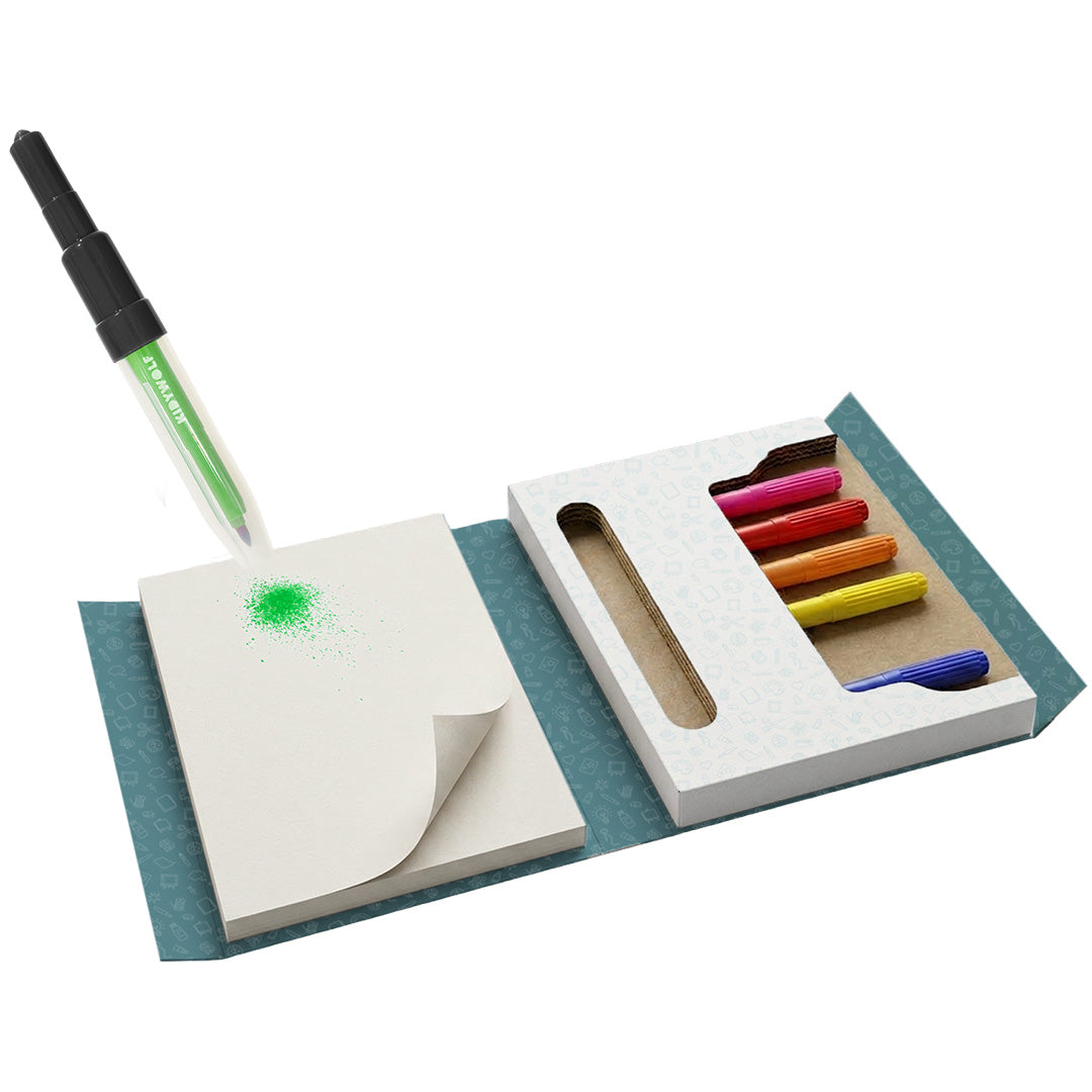 kidywolf tekenset kidydraw kit - blaaspennen
