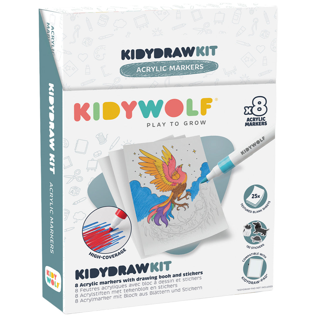 kidywolf tekenset kidydraw kit - acryl