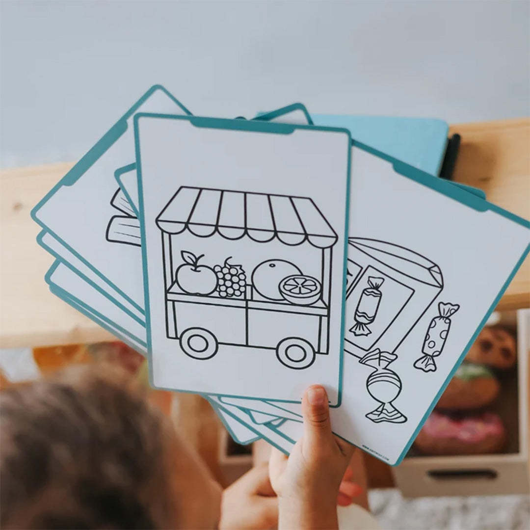 kidywolf tekenbord kidydraw mini - mijn kleine markt | KIDYDRAW-MINI-MLM | 5