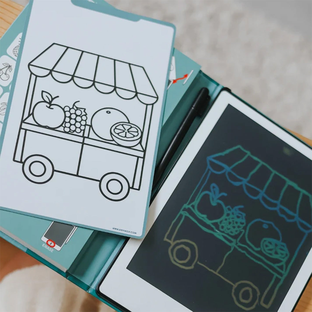 kidywolf tekenbord kidydraw mini - mijn kleine markt | KIDYDRAW-MINI-MLM | 6