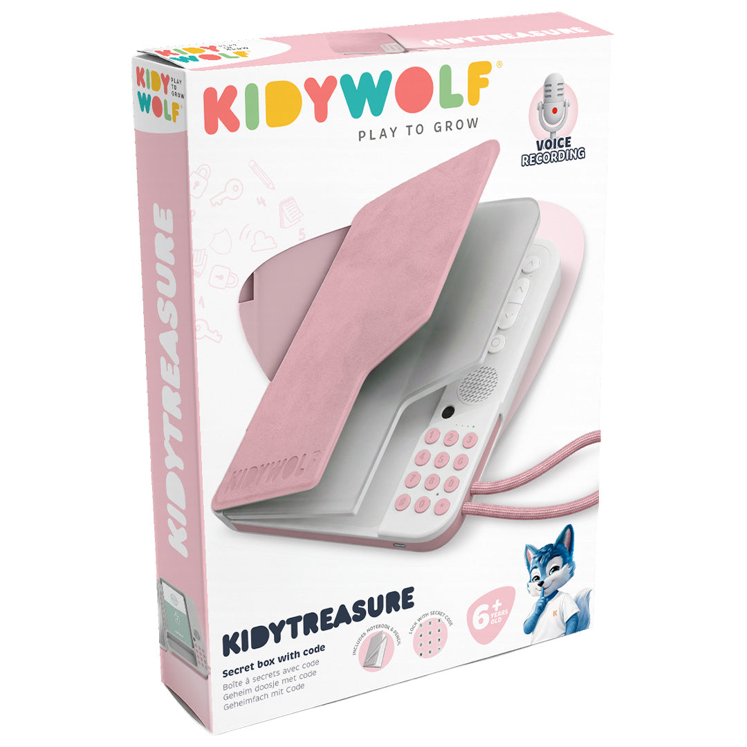 kidywolf geheimenboek met spraakrecorder - kidytreasure - roze | KIDYTREASURE-PI | 