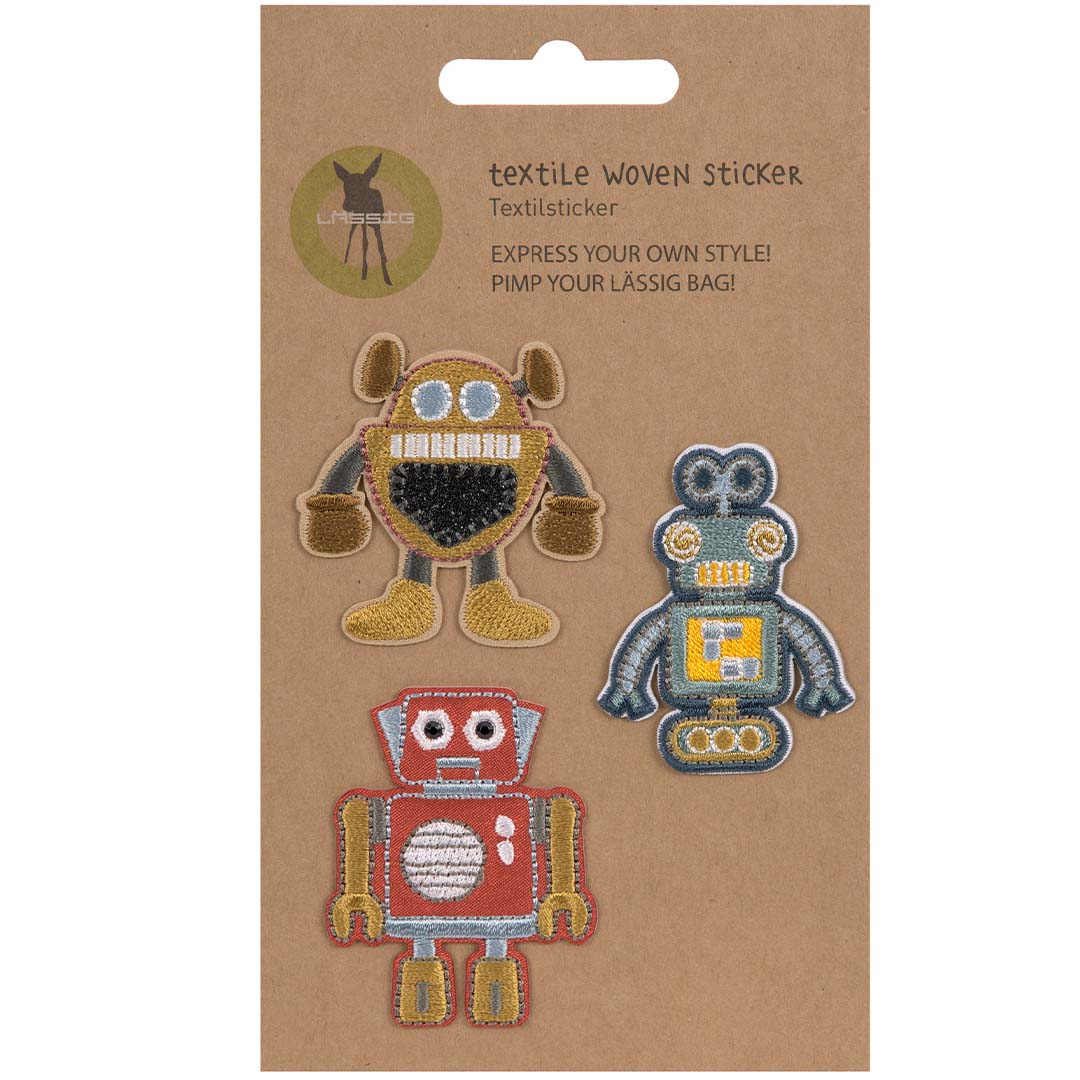 lässig stofstickers robots - 3st
