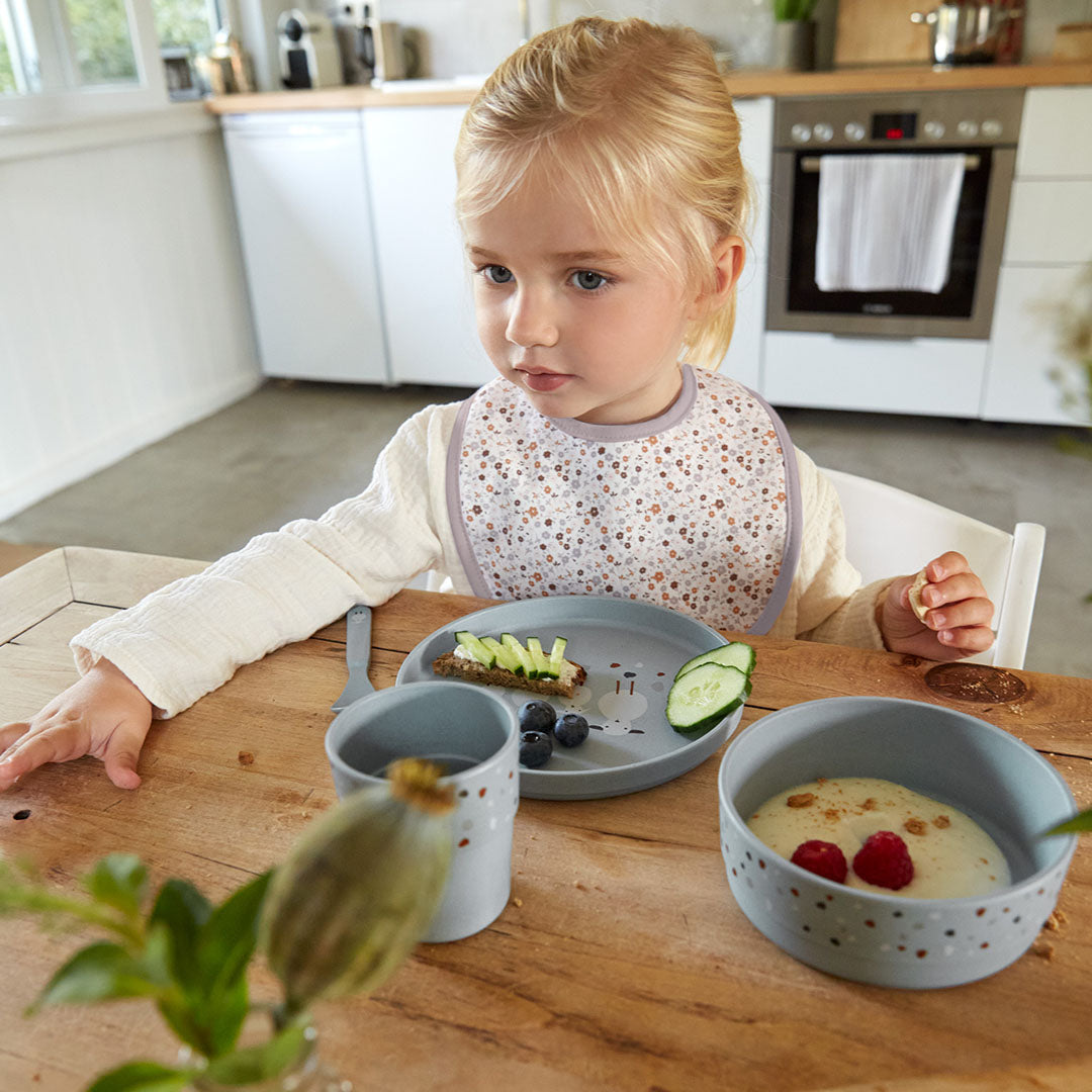 lässig serviesset tiny farmer - sheep-goose blue - 4-delig