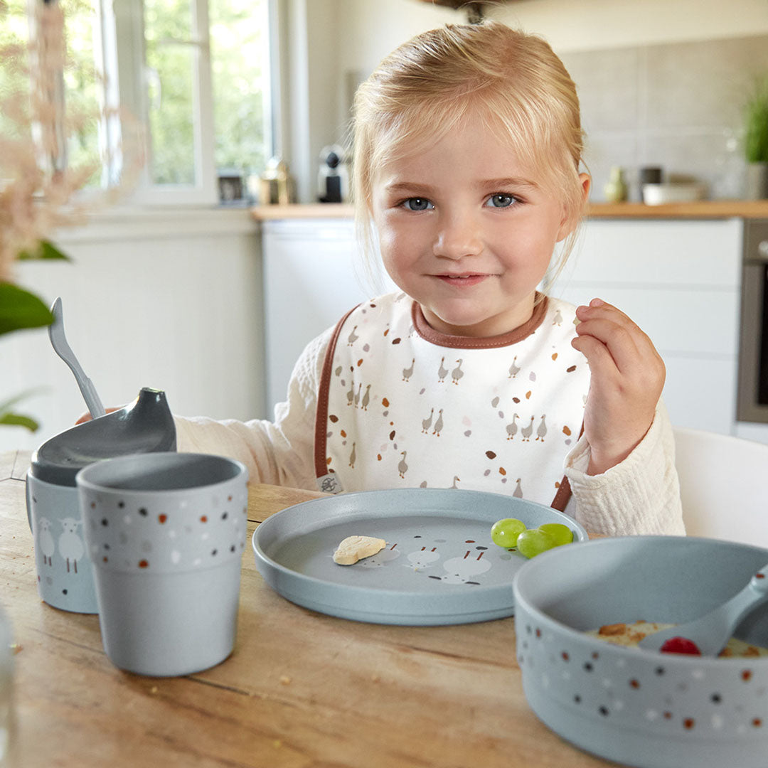 lässig serviesset tiny farmer - sheep-goose blue - 4-delig | LAS1310062841 | 3