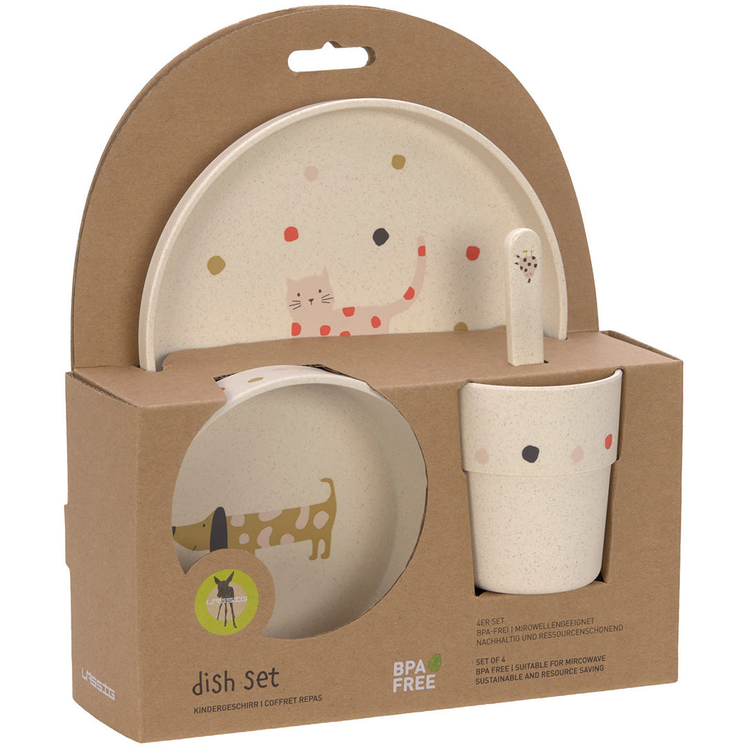 lässig serviesset little mateys - spicy orange - 4-delig