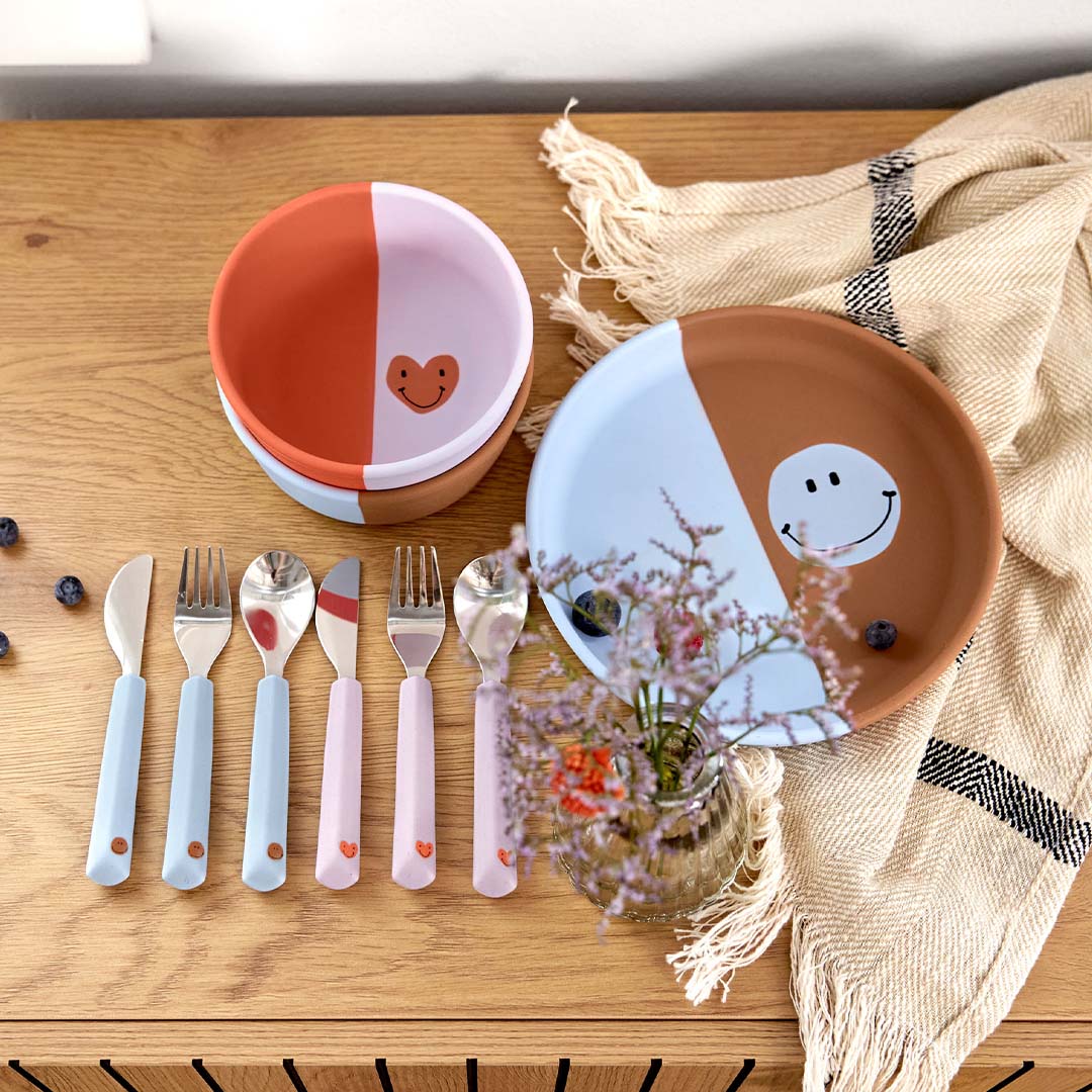 lässig kinderbestek met siliconen greep happy rascals - heart lavender - 3-delig | LAS1310010642 | 6