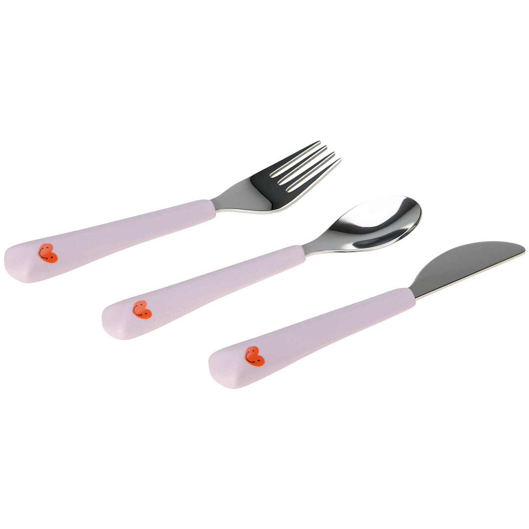 lässig kinderbestek met siliconen greep happy rascals - heart lavender - 3-delig | LAS1310010642 | 4