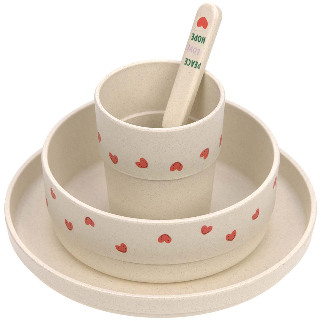 lässig serviesset happy rascals - heart lavender - 4-delig