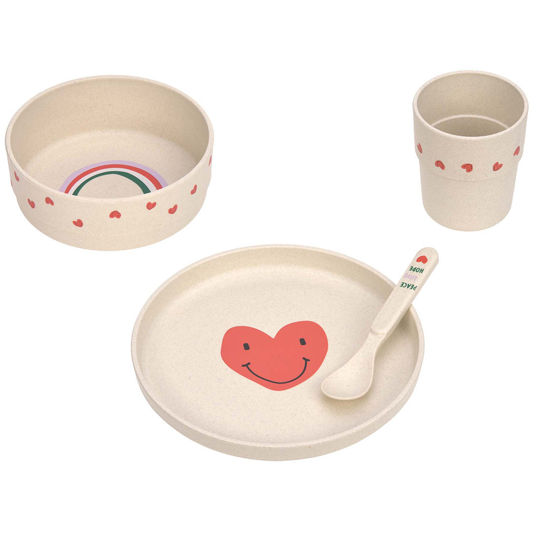 lässig serviesset happy rascals - heart lavender - 4-delig