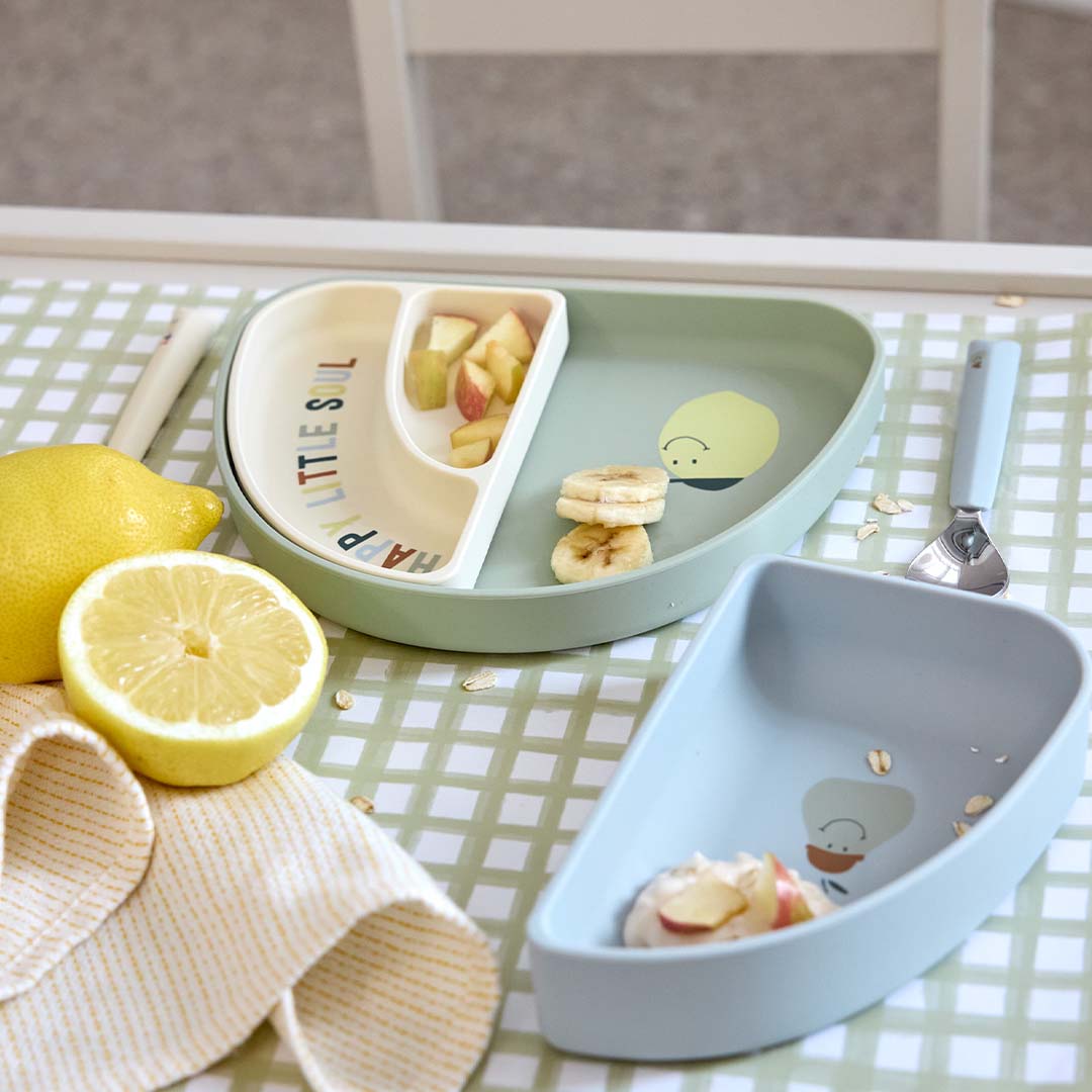 lässig kinderbestek met siliconen greep happy fruits - lemon - 3-delig | LAS13100104008 | 3