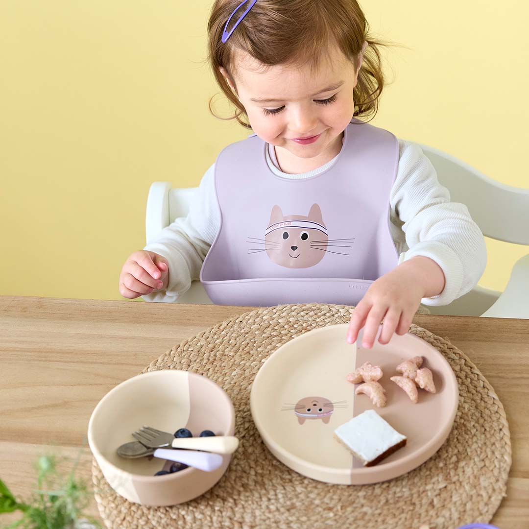 lässig kinderbestek met siliconen greep tiny team - cat - 3-delig | LAS13100107043 | 2