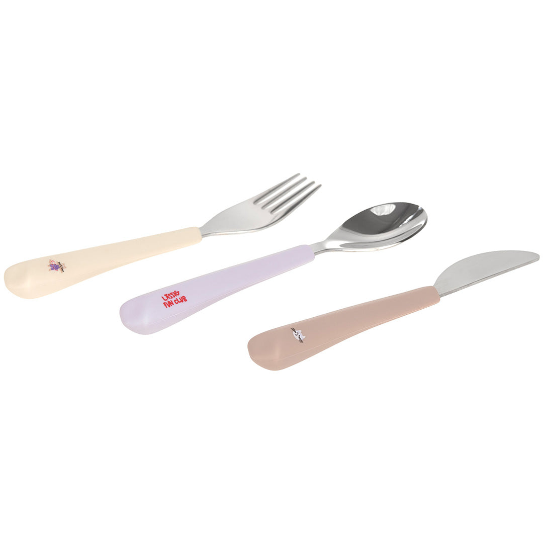 lässig kinderbestek met siliconen greep tiny team - cat - 3-delig | LAS13100107043 | 3