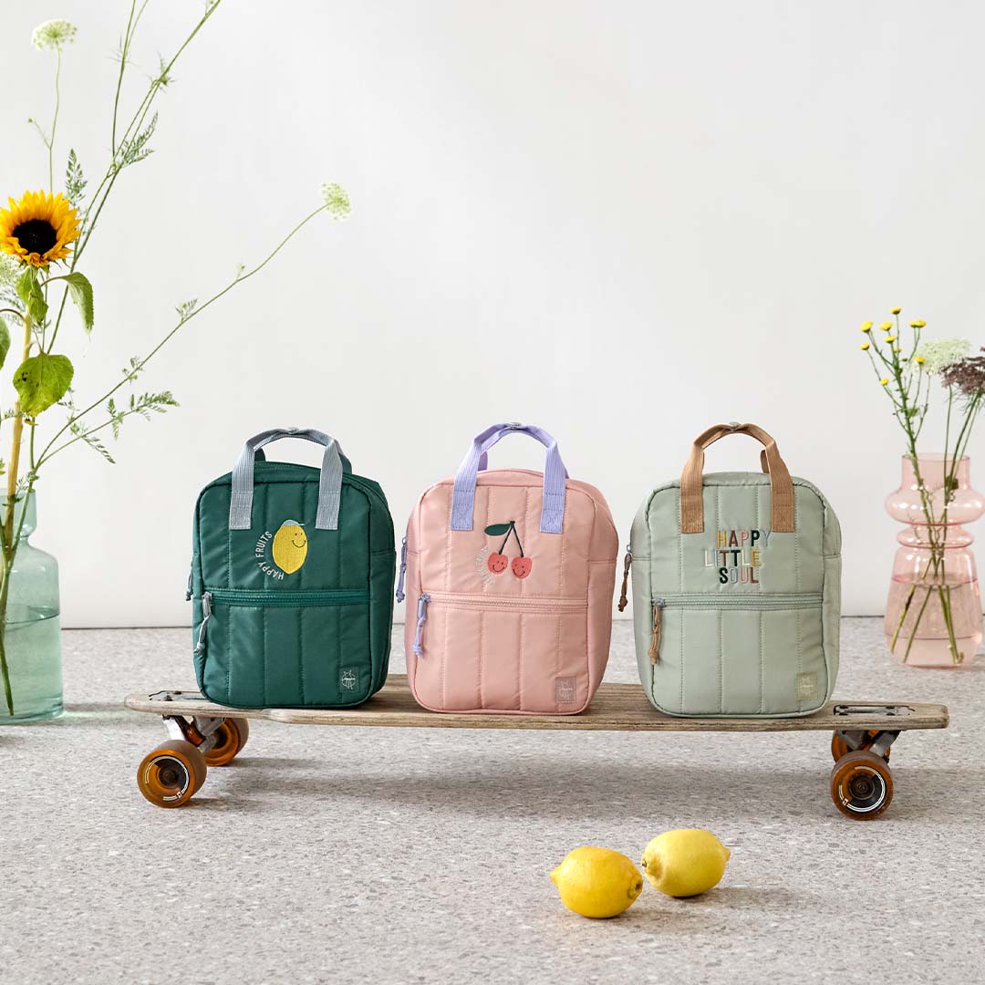 lässig kleuterrugzak little gang - lemon dark green - 27 cm