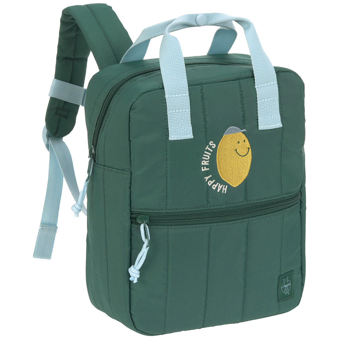 lässig kleuterrugzak little gang - lemon dark green - 27 cm
