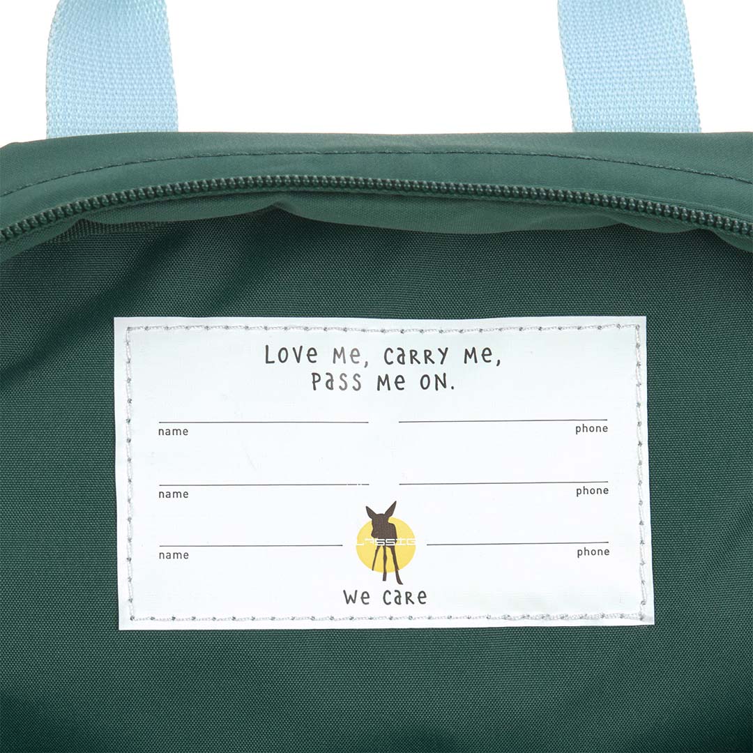 lässig kleuterrugzak little gang - lemon dark green - 27 cm