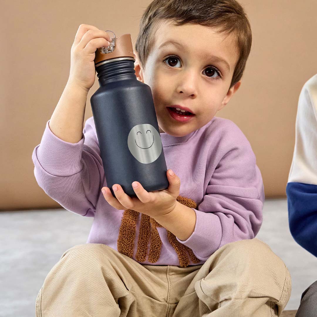 lässig rvs drinkfles little gang smile navy - 500 ml