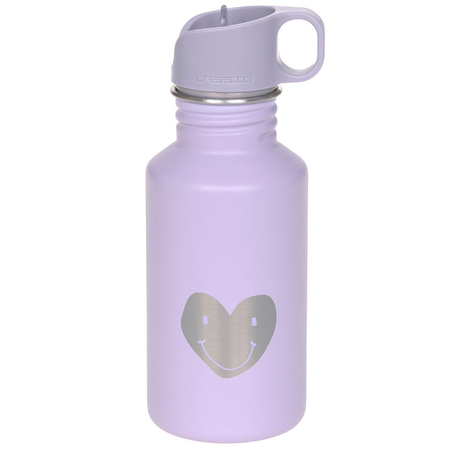 lässig rvs drinkfles little gang - heart lilac - 500 ml | LAS12100257012 | 1