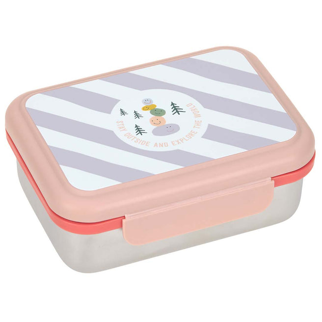 lässig rvs broodtrommel sunny explorer - rose-pink