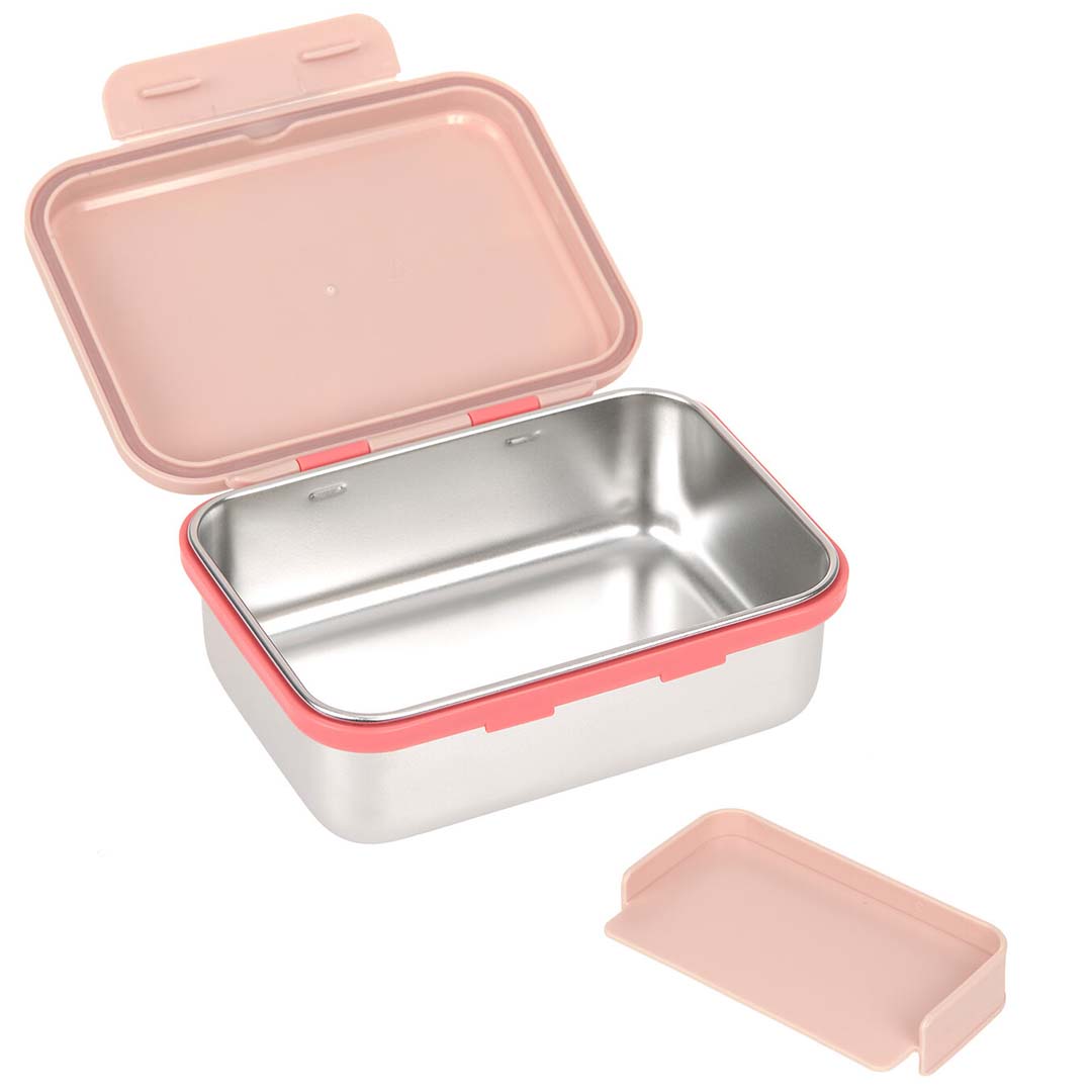 lässig rvs broodtrommel sunny explorer - rose-pink