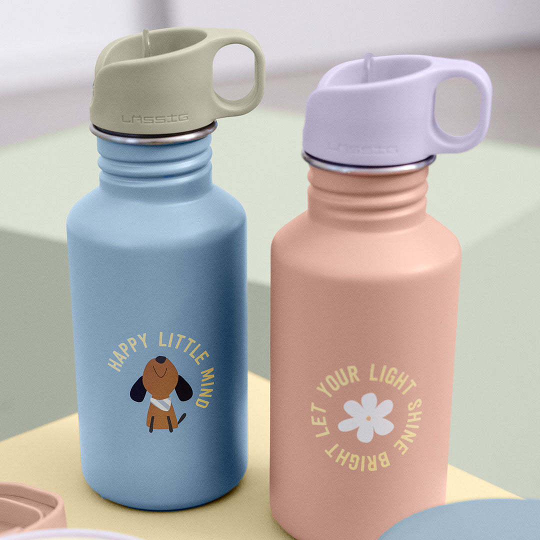 lässig rvs drinkfles pattern party rose-lilac - 500 ml