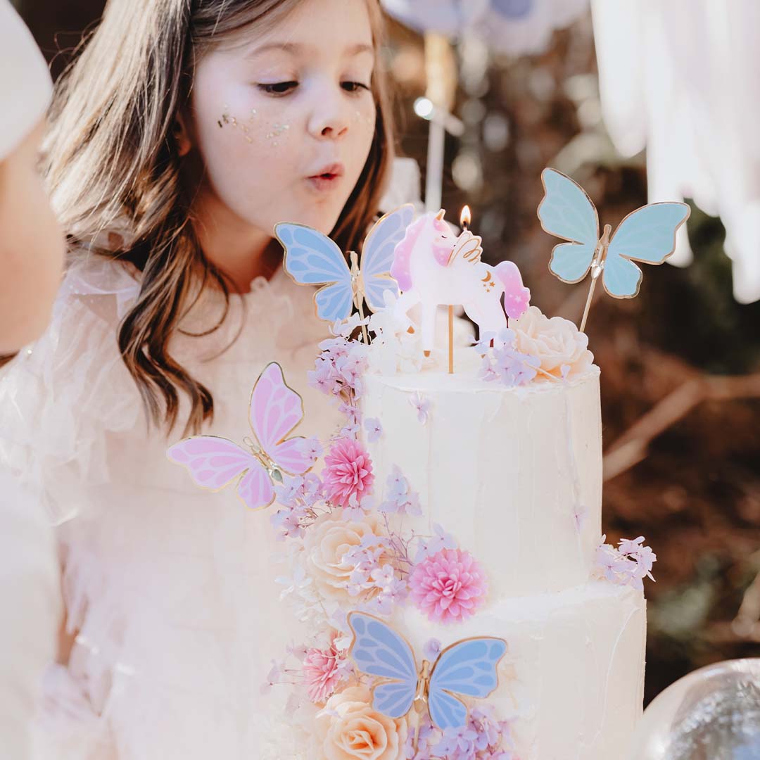 partydeco taartversiering - vlinders - 9st | KPT76 | 4