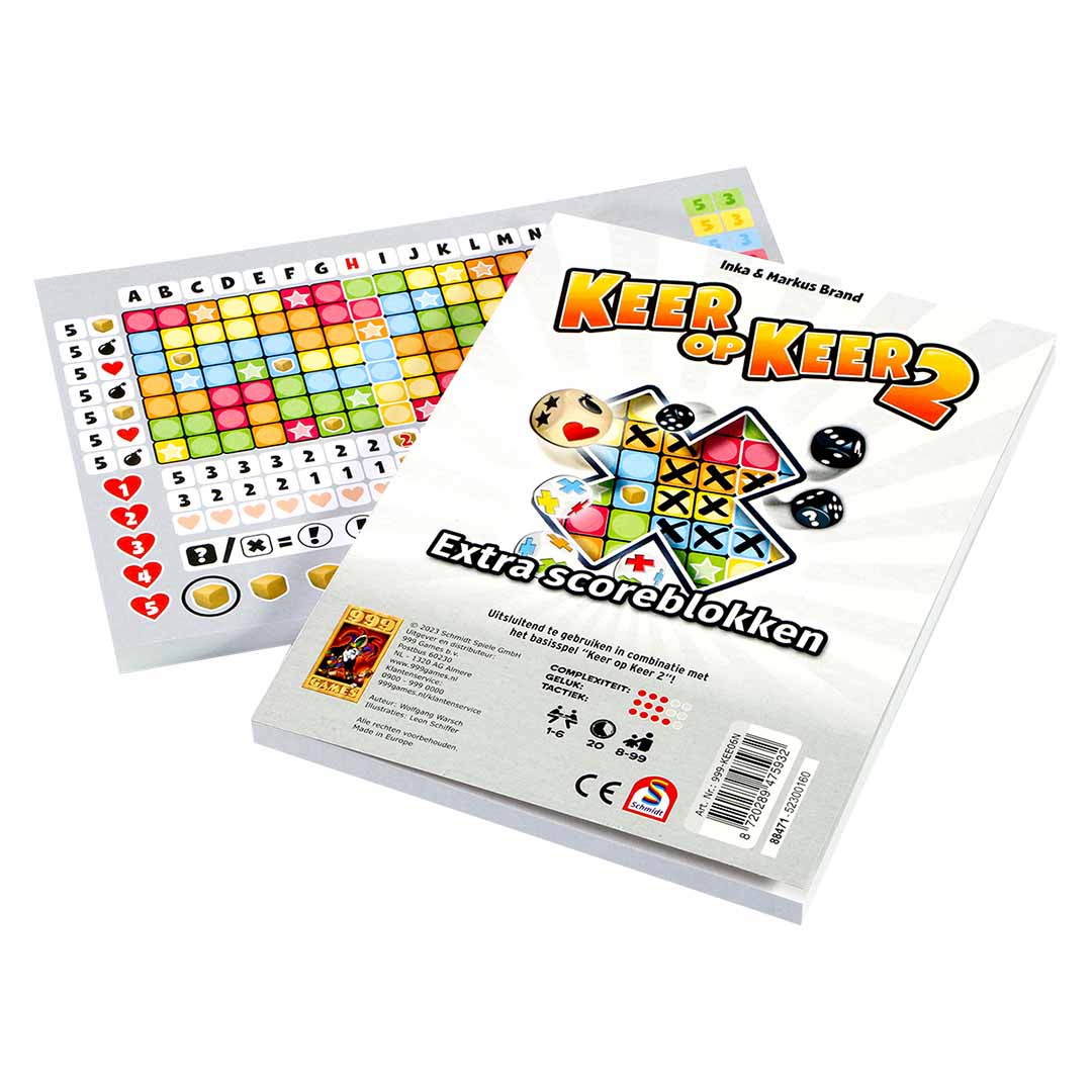 999 games scoreblokken keer op keer 2 twee stuks level 1 | 999-KEE06N | 2