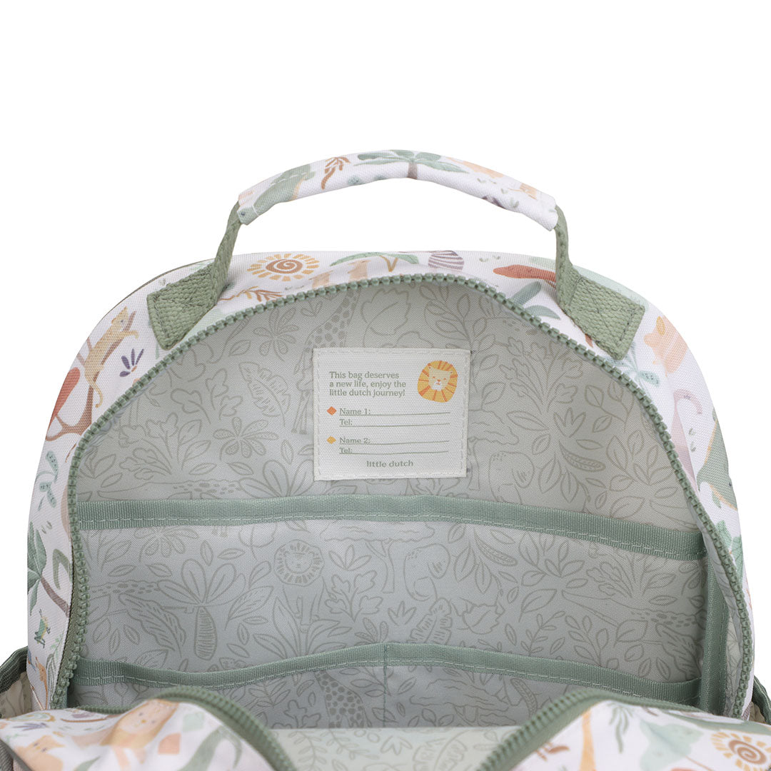 little dutch kleuterrugzak safari friends - wit - 35 cm | LD4920 | 4