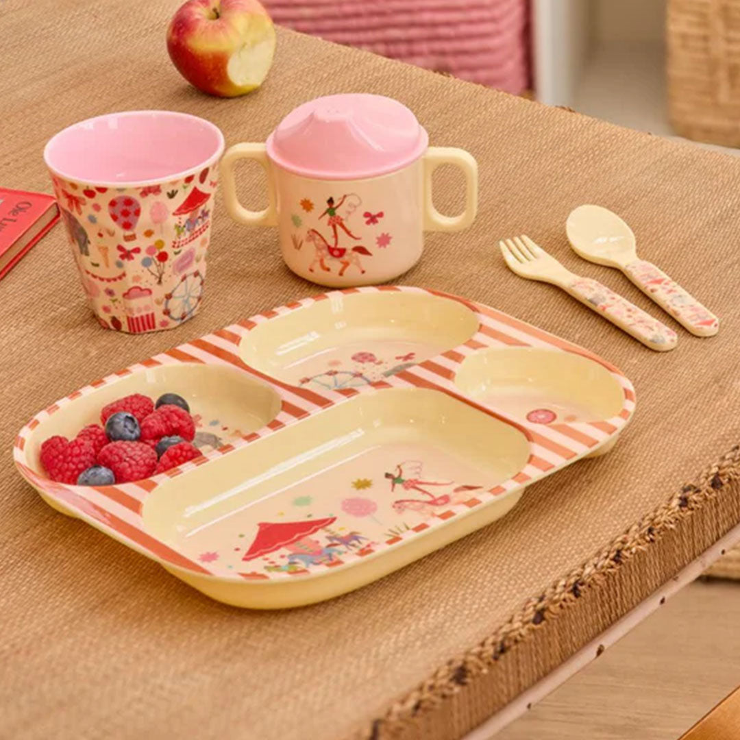 rice kinderservies fun fair - roze - 4st | BABOX-4ZFUFAI | 2